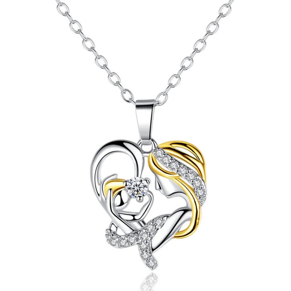 MOTHER AND BABY PENDANT NECKLACE.